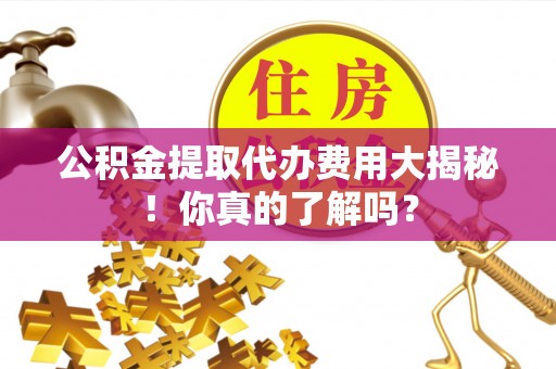 泊头公积金提取代办费用大揭秘！你真的了解吗？